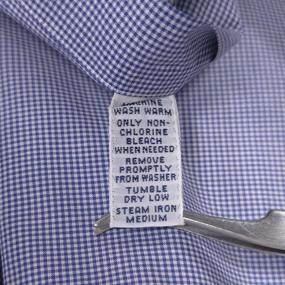 RALPH LAUREN BLAKE Men's Shirt MEDIUM Blue Check PIMA COTTON Vitage HONG KONG - Picture 11 of 11